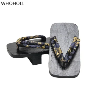 Traditional Two-Tooth Wooden Geta Clogs - Handcrafted Cultural Festival Footwear