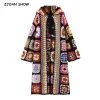 Boho Crochet Hooded Cardigan – Plaid Floral Detail – Beach & Resort Layer