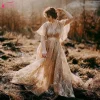 Boho Bridal Gown – Gold Sparkle Lace – Wedding Ceremony