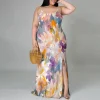 Plus Size Floral Maxi Dress – Spaghetti Strap – Beach & Holiday Ready