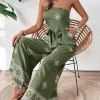 Boho Strapless Wide Leg Jumpsuit – Printed High Waist for Summer Holidays