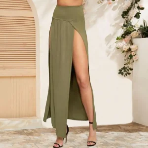 High Waist Side Slit Maxi Skirt - Beach & Party Ready - Effortless Boho