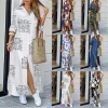 Boho Printed Shirt Maxi Dress with Hollow Out Detail – Resort & Summer Ready