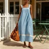 Color Block Cotton Linen Maxi Dress with Pleated Patchwork for Summer Vacations