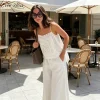 White Lace Hollow Out Cami Top with Square Neck – Vacation & Party Read