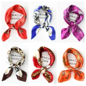 Vintage Printed Satin Silk Feel Scarf - Everyday Travel & Boho Chic Styling