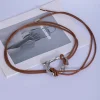 Woven Leather Belt – Knotted Rope Buckle Waist Accent