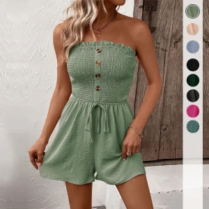 Strapless High-Waist Romper - Summer Beach & Vacation Ready