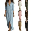 Boho Shirt Dress – Button Front Beach Maxi Dress