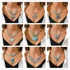 Boho Turquoise Plant Pendant Necklace – Party & Statement Style