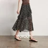 Floral Tiered Ruffle Midi Skirt – Lightweight Chiffon – Beach & Brunch Ready