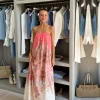 Brunch & Casual Gradient Floral Pleated Chiffon Maxi Dress – Vacation & Resort Ready