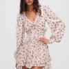 Moon Garden Floral Ruffle Mini Dress – Spring Brunch & Holiday Boho Style