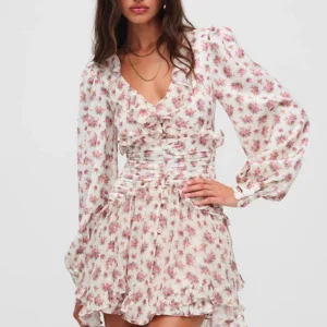 Moon Garden Floral Ruffle Mini Dress - Spring Brunch & Holiday Boho Style
