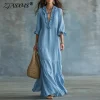 Boho Ruffle Tiered Maxi Dress with V Neck & Flowy Flare Sleeves – Beach Vacation & Resort Ready