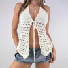 Boho Crochet Halter Camis – Tie Front Beach & Resort Ready