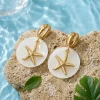 Statement Earrings – Tropical Starfish & Cowrie Shell Drops – Beach Vacation Boho Elegance