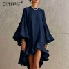 Boho Ruffle Hem Midi Dress – Flared Sleeves – Beach & Holiday