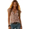 Floral Chiffon Blouse with Flutter Sleeves & Ruffle Trim – Effortless Boho Summer Romance