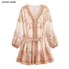 Boho Floral Mini Dress with Tie Sashes – Holiday & Resort Ready