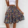 Boho Floral Mini Skirt with Tiered Ruffles – Summer Beach Ready