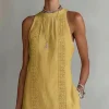 Boho Lace Split Dress – Hollow Out Detail – Beach & Resort Ready