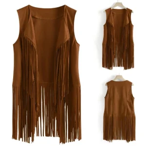 Western Faux Suede Fringe Vest - Boho Festival Layer