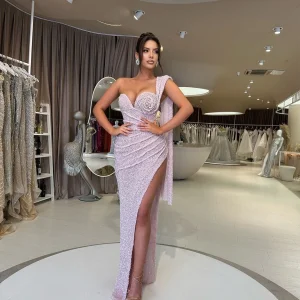 Homecoming Sequin Mermaid Dress with Sweetheart Neckline & Side Slit - Prom & Cocktail Party Ready
