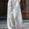 Retro Cotton Linen Wide-Leg Lantern Pants – Beach & Boho Ready