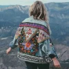 Vintage Floral Embroidered Denim Jacket – Festival, Night Out & Everyday Boho Style