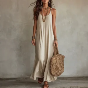 Backless Spaghetti Strap Maxi Dress - Beach & Holiday Ready