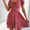 Boho Floral Chiffon Mini Dress – Butterfly Sleeves for Summer Beach Days