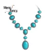 Sterling Silver Turquoise Pendant Necklace – Boho Vintage Statement Style