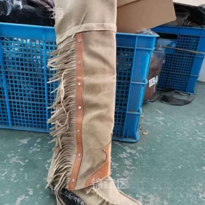 Over The Knee Fringe Boots with Tassel Details - Festival Ready Boho Western Statement Style