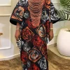 Plus Size Boho Floral Maxi Dress – Puff Sleeves for Holiday & Resort