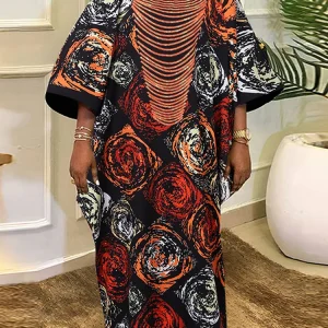 Plus Size Boho Floral Maxi Dress - Puff Sleeves for Holiday & Resort