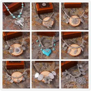 Boho Turquoise Elephant Necklace - Party & Statement Style