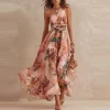Boho Floral One Shoulder Maxi Dress – High Waist – Resort & Wedding Ready