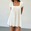 Boho Puff Sleeve Mini Dress – Square Neck – Summer Ready