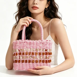Handmade Hollow Crochet Woven Tote Bag - Beach Vacation & Everyday Boho Chic