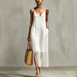 Sun-Drenched Fringe Maxi Dress - Beach & Wedding Guest Ready