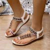 Embroidered Sandals – Beaded Floral Comfort for Everyday Boho Style