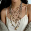 Boho Celestial Layered Choker Necklace – Star Moon Sun – Festival & Party Style