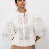 Boho Puff Sleeve Blouse with Floral Embroidery & Cotton Rayon – Vacation, Brunch & Romantic Summer Style