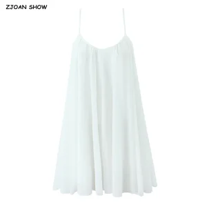 Boho Backless Mini Dress with Spaghetti Straps - Resort & Holiday Ready