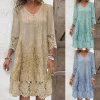 Boho Crochet Ruffle Dress with Lace Details – Beach & Summer Ready