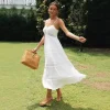 Lace Tiered Smocked Spaghetti Strap Dress for Beach Escape & Resort