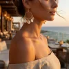 Boho Shell Hoop Tassel Earrings – Festival & Beach Party Statement Jewelry