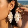 Boho Shell Starfish Tassel Earrings – Beach Vacation & Wedding Statement Jewelry