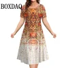 Boho Floral A-Line Mini Dress with Short Sleeves – Summer & Festival Ready